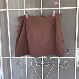 HALARA Brown Corduroy Mini Skirt